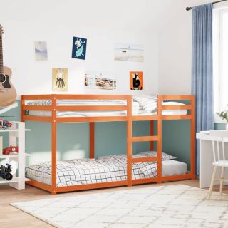 двухъярусная кровать, вощеная коричневая, 90x200 см, сосна