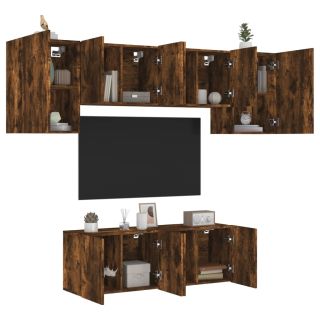 6-osaline telerikappide komplekt, suitsutatud tamm, tehispuit