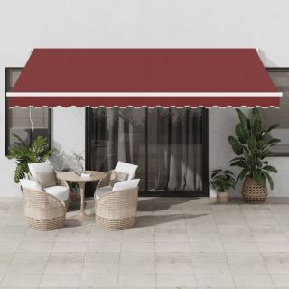 käsitsi sissetõmmatav varikatus, burgundia punane, 450x300 cm