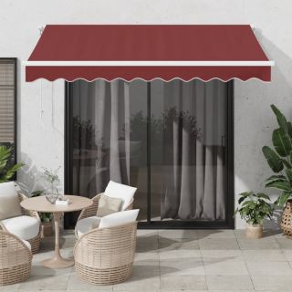 käsitsi sissetõmmatav varikatus, burgundia punane, 300x250 cm