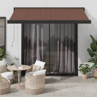 käsitsi sissetõmmatav varikatus, pruun, 300 x 250 cm