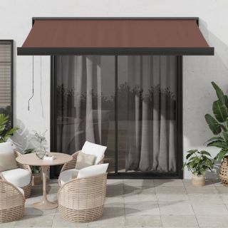 Маркиза выдвижная ручная, коричневая, 350 x 250 см