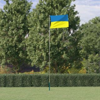 Флаг Украины и флагшток, 5,55 м, алюминий