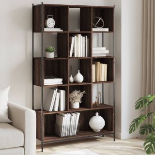 книжный шкаф, коричневый дуб, 102 x 28 x 172 см, искусственное дерево