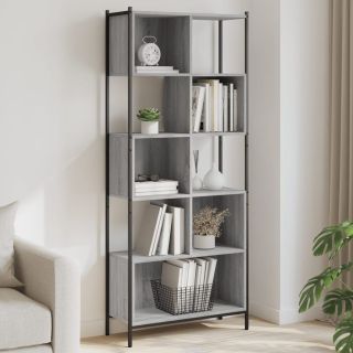 Книжный шкаф, серый дуб Сонома, 72 x 28 x 172 см, искусственное дерево