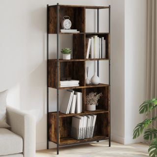 книжный шкаф, копченый дуб, 72 x 28 x 172 см, искусственное дерево