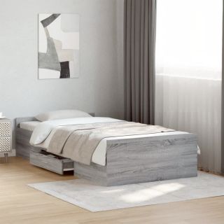 voodiraam sahtlitega, hall Sonoma tamm, 100 x 200 cm, tehispuit