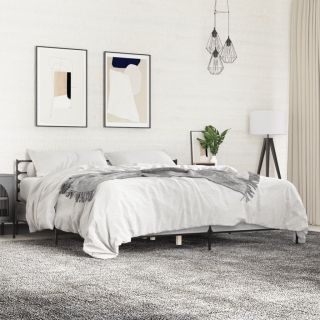 voodiraam, hall Sonoma tamm, 180 x 200 cm, tehispuit ja metall