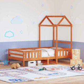 Каркас кровати с балдахином, восково-коричневый, 90 x 200 см, сосна
