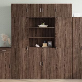 высокий шкаф, коричневый дуб, 80x42,5x185 см, искусственное дерево