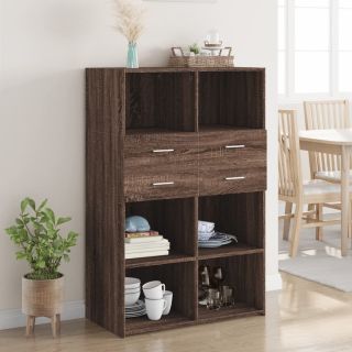 высокий шкаф, коричневый дуб, 80x42,5x124 см, искусственное дерево