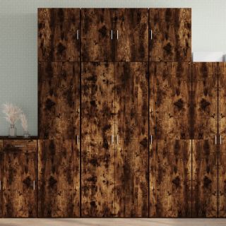 kõrge kapp, suitsutatud tamm, 80x42,5x249 cm, tehispuit