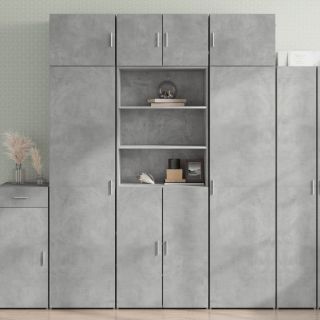 kõrge kapp, betoonhall, 70x42,5x185 cm tehispuit