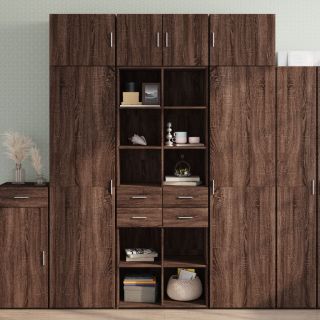 шкаф для хранения вещей, коричневый дуб, 70 x 42,5 x 225 см, искусственное дерево