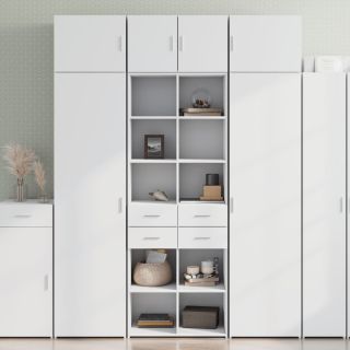 высокий шкаф, белый, 70x42,5x185 см, искусственное дерево