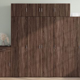 kõrge kapp, pruun tamm, 80x42,5x185 cm tehispuit