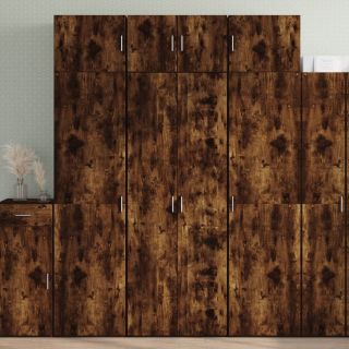 kõrge kapp, suitsutatud tamm, 70x42,5x185 cm tehispuit