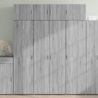 kõrge kapp, hall Sonoma tamm, 80x42,5x185 cm tehispuit