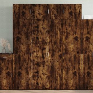 kõrge kapp, suitsutatud tamm, 80x42,5x185 cm tehispuit