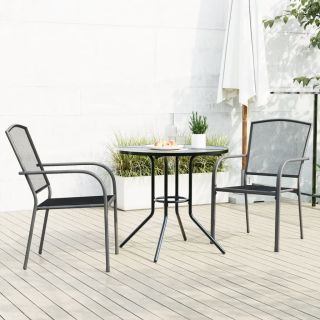 virnastatav 3-osaline mööblikomplekt, antratsiithall, teras