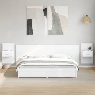 kappidega voodipeats, valge, 240 cm, tehispuit