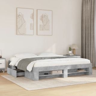 voodiraam ilma madratsita, betoonhall 180x200 cm, tehispuit