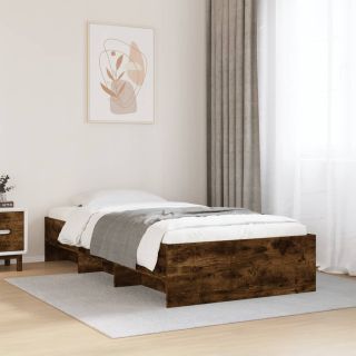 peatsiga voodiraam, ilma madratsita, suitsutatud tamm 90x200 cm