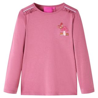Pikkade varrukatega lastesärk, vaarikaroosa, 140
