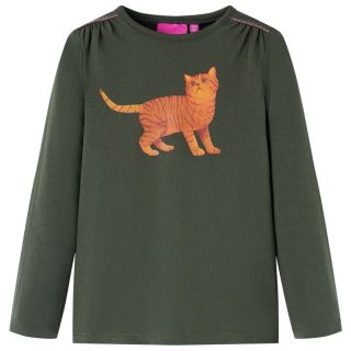 Pikkade varrukatega lastesärk, khaki, 140