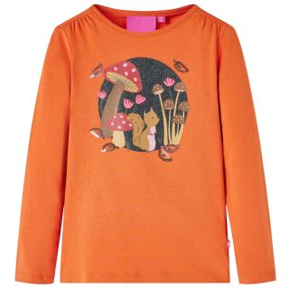 Pikkade varrukatega lastesärk, tumeoranž, 92