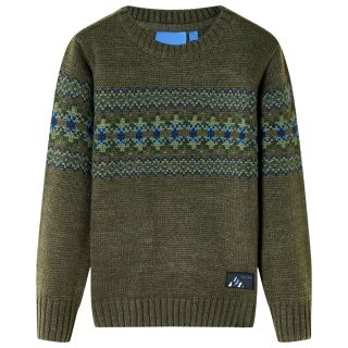 Laste kampsun, kootud, khaki, 92