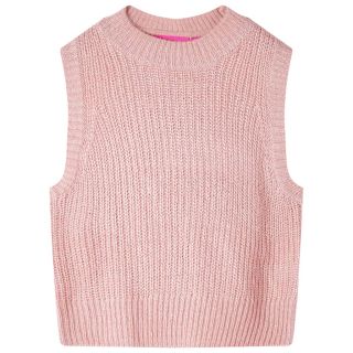 Laste kampsunvest, kootud, heleroosa, 104