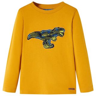 Pikkade varrukatega lastesärk, ooker, 140