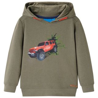 Детская толстовка с капюшоном, хаки, 92