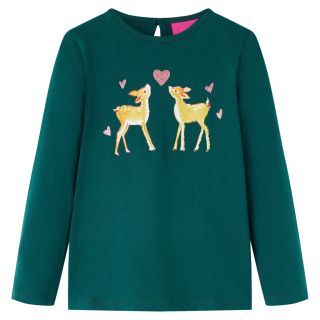 Pikkade varrukatega lastesärk, tumeroheline, 128