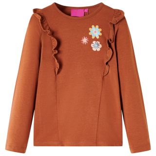 Pikkade varrukatega lastesärk, konjakipruun, 92