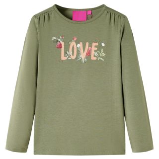 Pikkade varrukatega lastesärk, khaki, 140