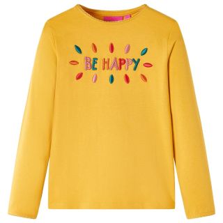 Pikkade varrukatega lastesärk, tume ooker, 104
