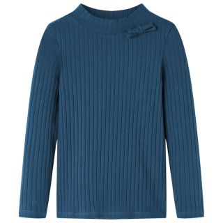 Pikkade varrukatega lastesärk, soonikkoes, tumesinine, 92