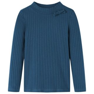 Pikkade varrukatega lastesärk, soonikkoes, tumesinine, 140