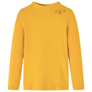 Pikkade varrukatega lastesärk, soonikkoes, tume ooker, 92