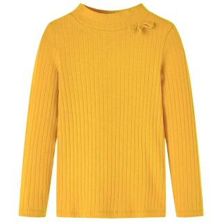 Pikkade varrukatega lastesärk, soonikkoes, tume ooker, 140