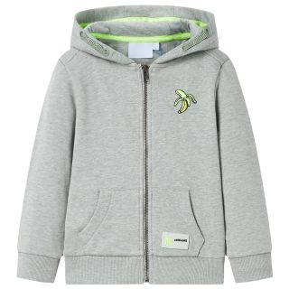 Laste dressipluus, luku ja kapuutsiga, helehall/khaki, 92