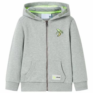 Laste dressipluus, luku ja kapuutsiga, helehall/khaki, 140