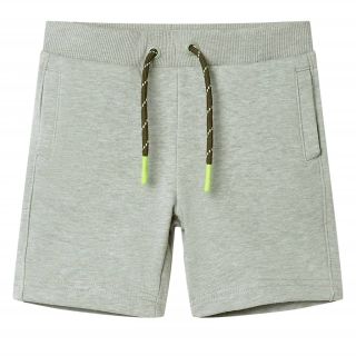 Laste lühikesed püksid pingutusnööriga, hele khaki melange, 104