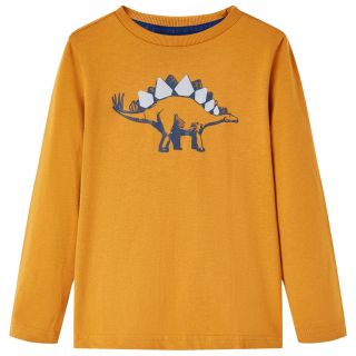 Pikkade varrukatega lastesärk, tume ooker, 92