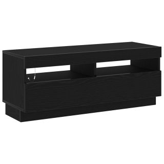 TV kapp LED-valgustitega mustast tammest 100x35x40 cm inseneripuidust