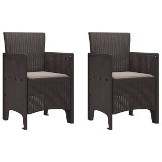aiatoole padjadega 2 tk pruun poly rattan