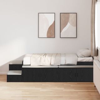 voodiraam must tamm 90x200 cm