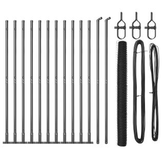Kuusnurkne Aed Hall 1.6x25 m Teras,Aia Postid koos Alustugedega 13 tk Ø32mm 88.5cm Tsinkteras